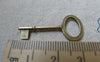 Accessories - 20 Pcs Of Antique Bronze Oval Flat Skeleton Key Pendants Charms 15x33mm A6329