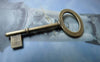 Accessories - 20 Pcs Of Antique Bronze Oval Flat Skeleton Key Pendants Charms 15x33mm A6329