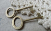 Accessories - 20 Pcs Of Antique Bronze Oval Flat Skeleton Key Pendants Charms 15x33mm A6329