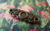 Accessories - 20 Pcs Of Antique Bronze Oval Flower Connector Charms 9x25mm A5228