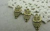 Accessories - 20 Pcs Of Antique Bronze Owl Charms Double Sided 9x18mm A5980