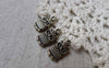 Accessories - 20 Pcs Of Antique Bronze Owl Charms Double Sided Small Size 7x12mm A6093