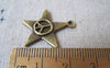 Accessories - 20 Pcs Of Antique Bronze Peace Symbol Star Charms 24mm A4275