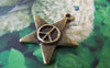 Accessories - 20 Pcs Of Antique Bronze Peace Symbol Star Charms 24mm A4275