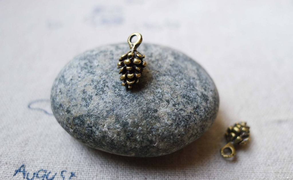 Accessories - 20 Pcs Of Antique Bronze Pineal Pinecones Charms Pendants 5x15mm A5583