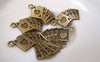 Accessories - 20 Pcs Of Antique Bronze Poker Cards Royal Flush Charms 13x20mm A5197