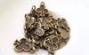 Accessories - 20 Pcs Of Antique Bronze Poker Tiny Club Flower Charms 10x11mm A5265