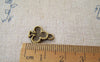Accessories - 20 Pcs Of Antique Bronze Poker Tiny Club Flower Charms 10x11mm A5265