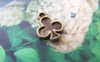 Accessories - 20 Pcs Of Antique Bronze Poker Tiny Club Flower Charms 10x11mm A5265