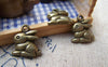 Accessories - 20 Pcs Of Antique Bronze Rabbit Charms 13x14mm A668