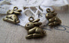 Accessories - 20 Pcs Of Antique Bronze Rabbit Charms 13x14mm A668