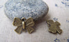 Accessories - 20 Pcs Of Antique Bronze Rhinestone Bow Tie Knot Connector Charms 14x17mm A3440