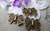 Accessories - 20 Pcs Of Antique Bronze Rhinestone Bow Tie Knot Connector Charms 14x17mm A3440