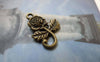 Accessories - 20 Pcs Of Antique Bronze Rose Flower Charms 15x21mm A6315