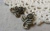Accessories - 20 Pcs Of Antique Bronze Rose Flower Charms 15x21mm A6315