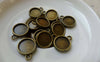 Accessories - 20 Pcs Of Antique Bronze Round Base Settings Pendant Double Sided Match 10mm Cabochon A5648