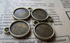Accessories - 20 Pcs Of Antique Bronze Round Base Settings Pendant Double Sided Match 12mm Cabochon A3533
