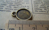 Accessories - 20 Pcs Of Antique Bronze Round Base Settings Pendant Double Sided Match 12mm Cabochon A3533
