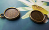 Accessories - 20 Pcs Of Antique Bronze Round Base Settings Pendant Double Sided Match 12mm Cabochon A3533