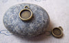 Accessories - 20 Pcs Of Antique Bronze Round Base Settings Pendant Double Sided Match 8mm Cabochon A5650
