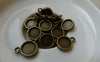 Accessories - 20 Pcs Of Antique Bronze Round Base Settings Pendant Double Sided Match 8mm Cabochon A5650