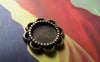 Accessories - 20 Pcs Of Antique Bronze Round Flower Cameo Bezel Base Settings Match 8mm Cabochon A3195