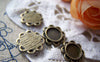 Accessories - 20 Pcs Of Antique Bronze Round Flower Cameo Bezel Base Settings Match 8mm Cabochon A3195