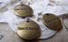 Accessories - 20 Pcs Of Antique Bronze Round Handmade Charms 14mm Double Sided A1609