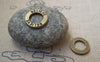 Accessories - 20 Pcs Of Antique Bronze Round Ring Charms 14mm A3112