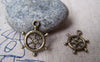 Accessories - 20 Pcs Of Antique Bronze Rudder Charms 15x20mm A1276
