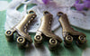 Accessories - 20 Pcs Of Antique Bronze Skating Shoes Charms 11x20mm A3285
