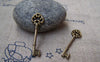 Accessories - 20 Pcs Of Antique Bronze Skeleton Key Charms Pendants 9x30mm A191