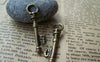 Accessories - 20 Pcs Of Antique Bronze Skeleton Key Charms Pendants 9x35mm A182