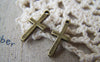 Accessories - 20 Pcs Of Antique Bronze Smooth Cross Charms 9x19mm A3449
