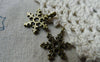 Accessories - 20 Pcs Of Antique Bronze Snowflake Charms 15x21mm A5599