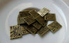 Accessories - 20 Pcs Of Antique Bronze Stamp Charms Double Sided 10x13mm A5555