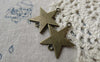 Accessories - 20 Pcs Of Antique Bronze Star Connector Charms 28mm A6620