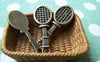 Accessories - 20 Pcs Of Antique Bronze Tennis Rackets Charms 10x28mm A1477