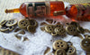 Accessories - 20 Pcs Of Antique Bronze Three Button Charms 13x14mm A3337