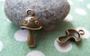Accessories - 20 Pcs Of Antique Bronze Tiny Mushroom Charms 11x15mm A1723
