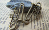 Accessories - 20 Pcs Of Antique Bronze Trumpet Music Instrument Charms 14x34mm A1700