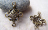Accessories - 20 Pcs Of Antique Bronze Twisted Chinese Knot Connector Charms 20x22mm A418