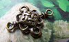 Accessories - 20 Pcs Of Antique Bronze Twisted Chinese Knot Connector Charms 20x22mm A418