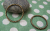 Accessories - 20 Pcs Of Antique Bronze Twisted Coiled Ring Connectors 26mm A431