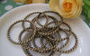Accessories - 20 Pcs Of Antique Bronze Twisted Coiled Ring Connectors 26mm A431