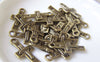 Accessories - 20 Pcs Of Antique Bronze Wire Cross Charms 12x22mm Double Sided A3475