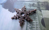 Accessories - 20 Pcs Of Antique Copper Snowflake Charms 18x24mm A7798