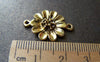 Accessories - 20 Pcs Of Antique Gold Daisy Flower Connector Charms 18x24mm A1831