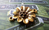 Accessories - 20 Pcs Of Antique Gold Daisy Flower Connector Charms 18x24mm A1831