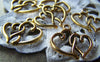 Accessories - 20 Pcs Of Antique Gold Double Heart Charms 16x20mm A913